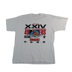 Vintage 1990 San Francisco 49ers Large Super Bowl T-shirt Decade of Dominance
